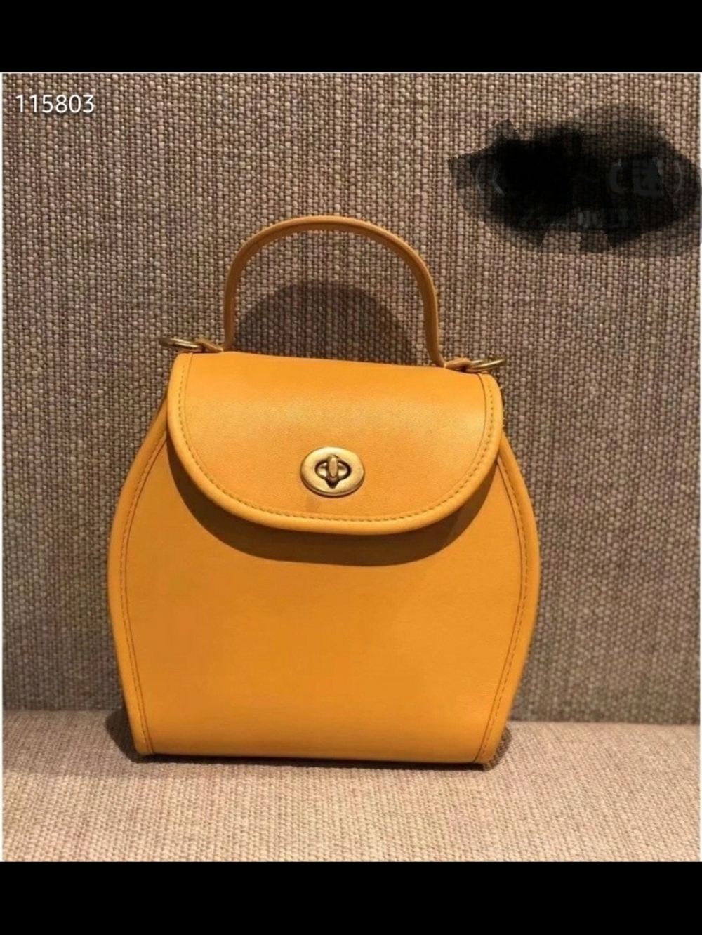 Coach Mustard Yellow Turnlock Leather Top-Handle Satchel